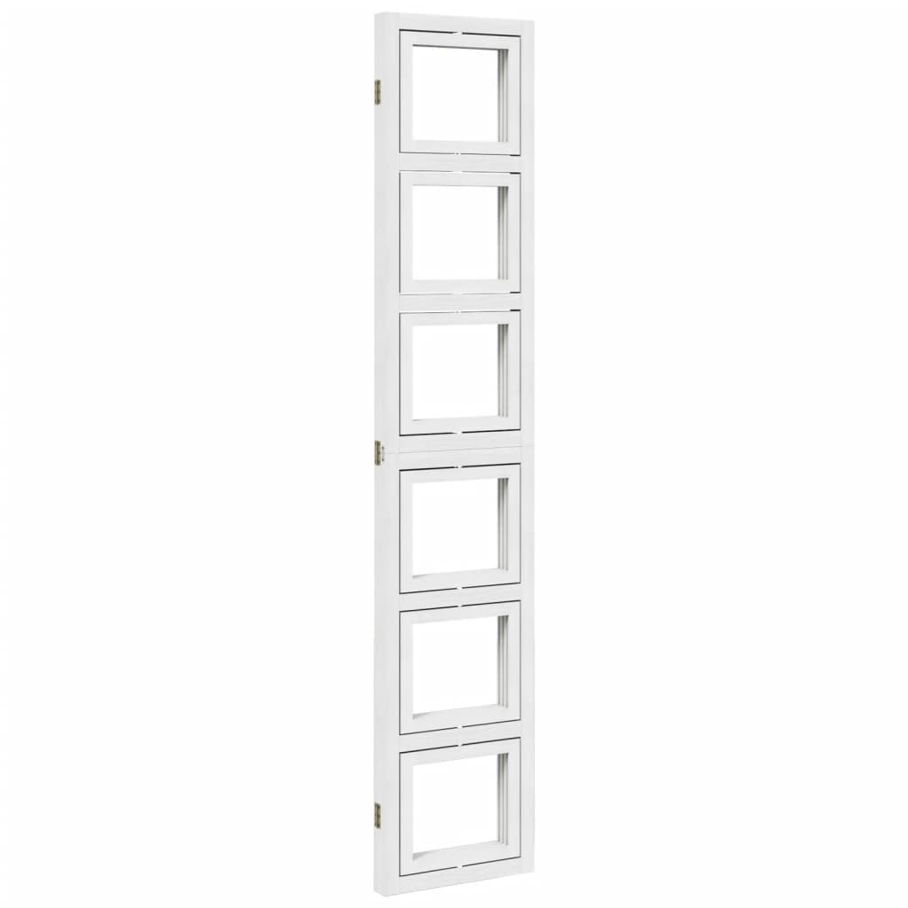 Room Divider 3 Panels White Solid Wood Paulownia