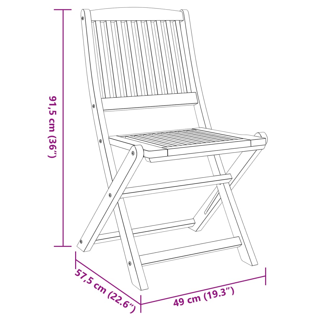 3 Piece Balcony Set Solid Wood Acacia