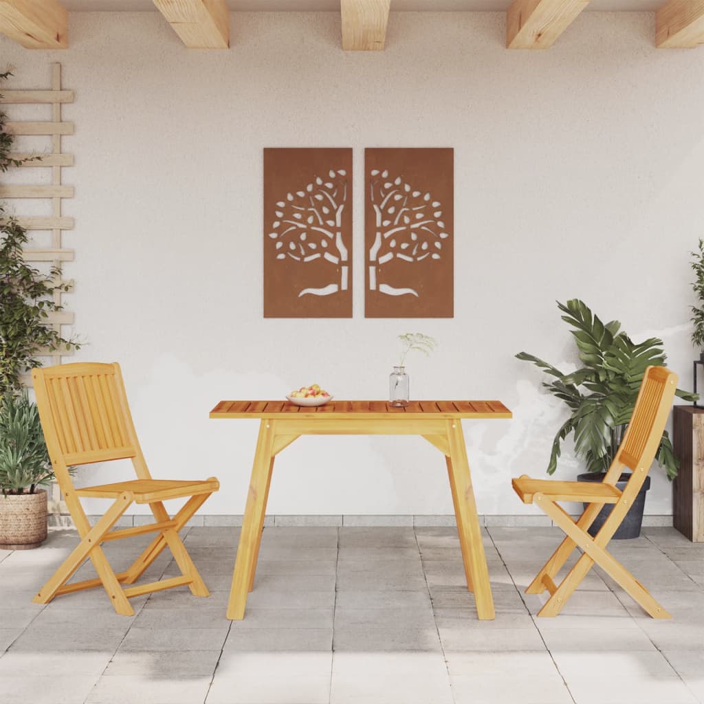 3 Piece Balcony Set Solid Wood Acacia