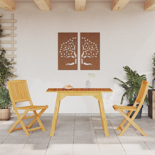 3 Piece Balcony Set Solid Wood Acacia