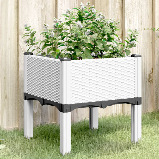 Garden Planter with Legs White 40x40x42 cm PP