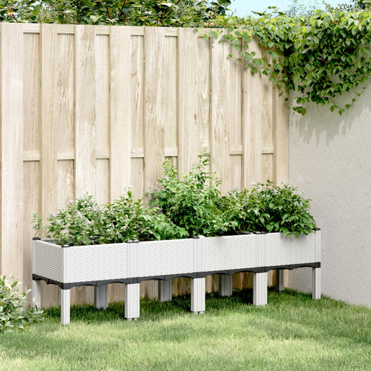 Garden Planter with Legs White 160x40x42 cm PP