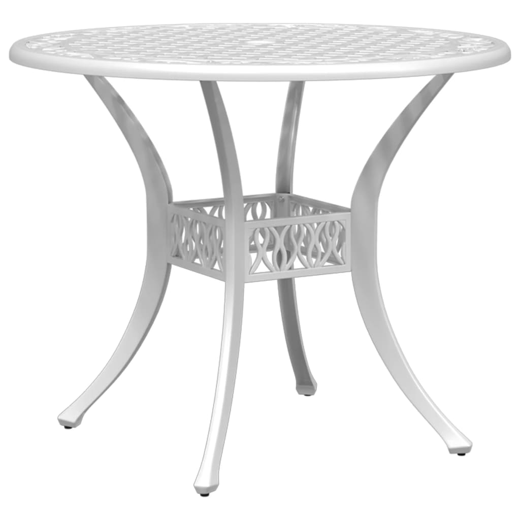3 Piece Bistro Set White Cast Aluminium