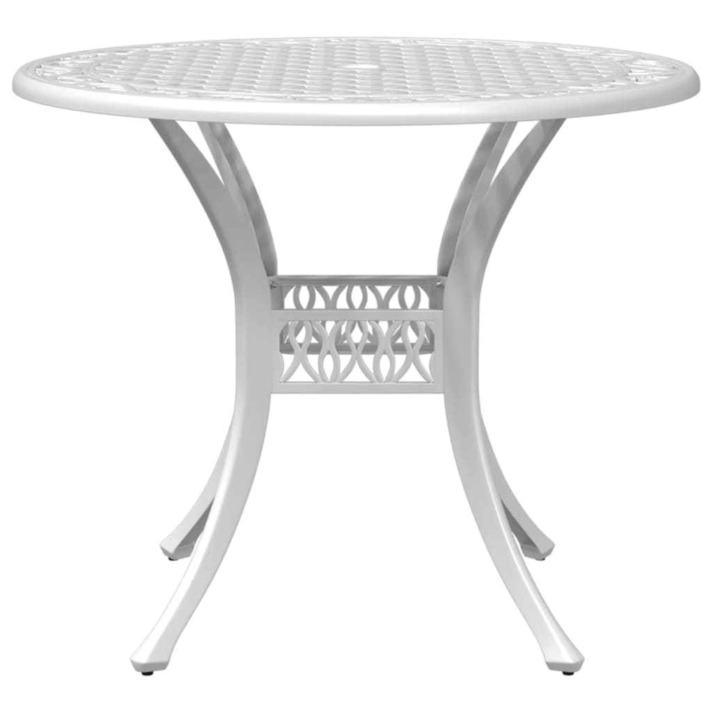 3 Piece Bistro Set White Cast Aluminium