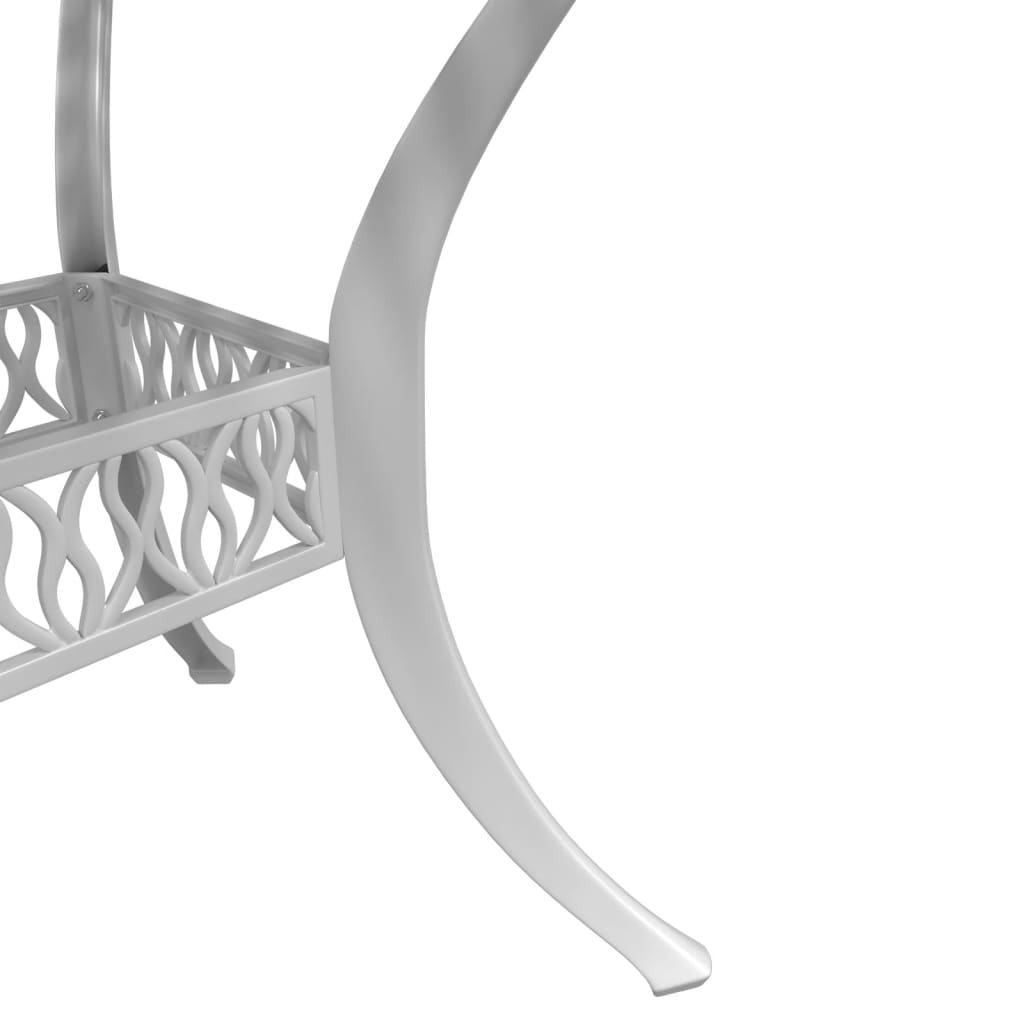 3 Piece Bistro Set White Cast Aluminium