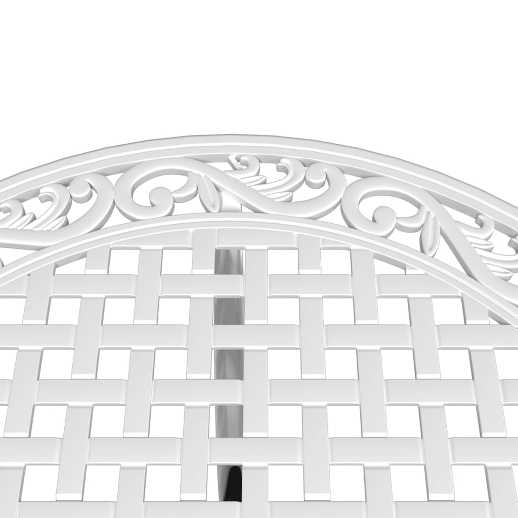 3 Piece Bistro Set White Cast Aluminium