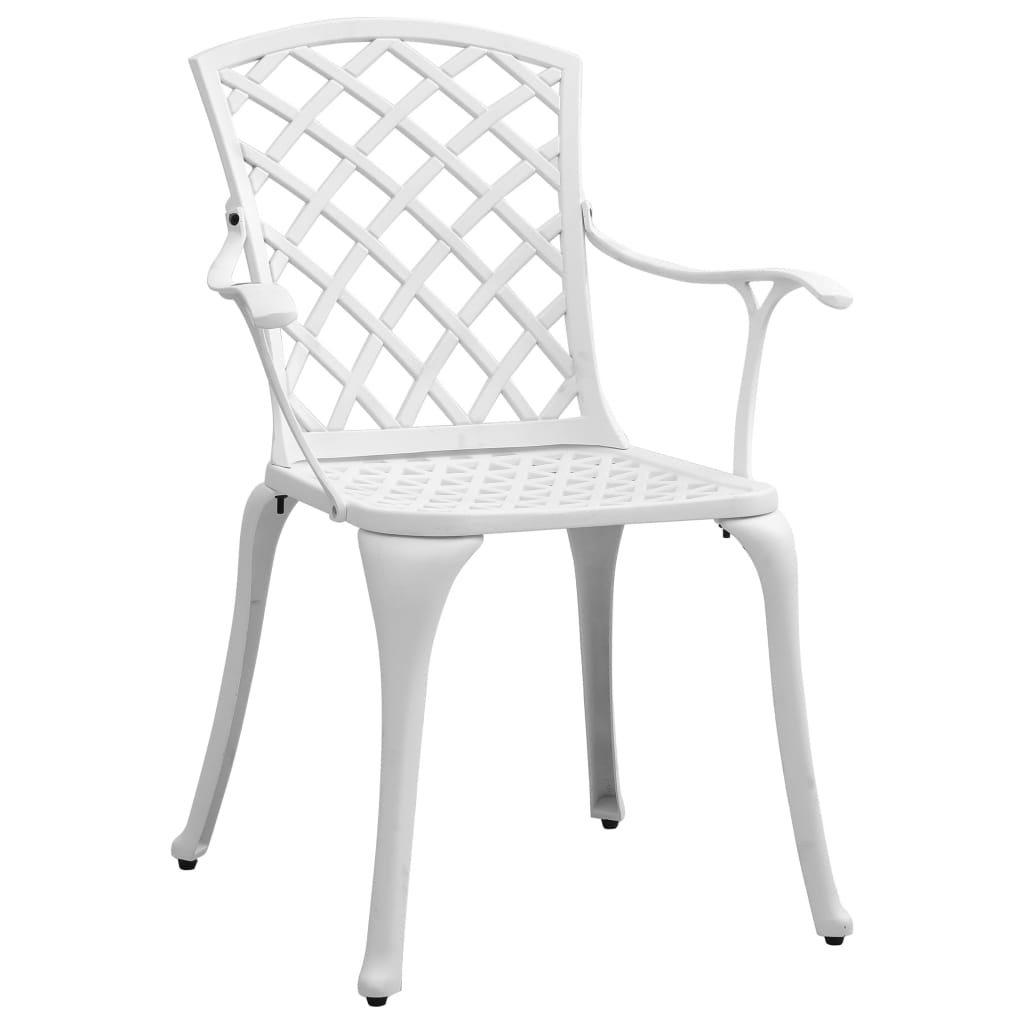 3 Piece Bistro Set White Cast Aluminium