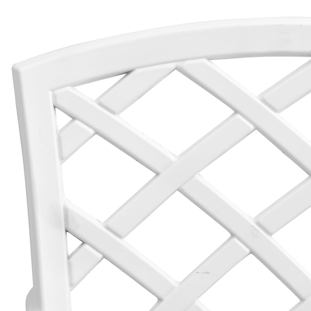 3 Piece Bistro Set White Cast Aluminium