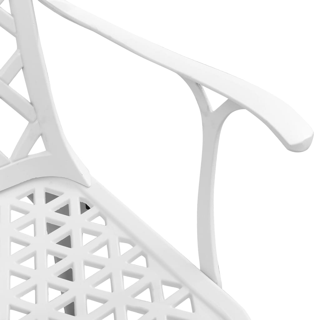 3 Piece Bistro Set White Cast Aluminium