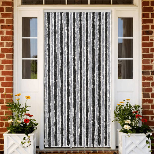 Fly Curtain Grey and Black 90x220 cm Chenille