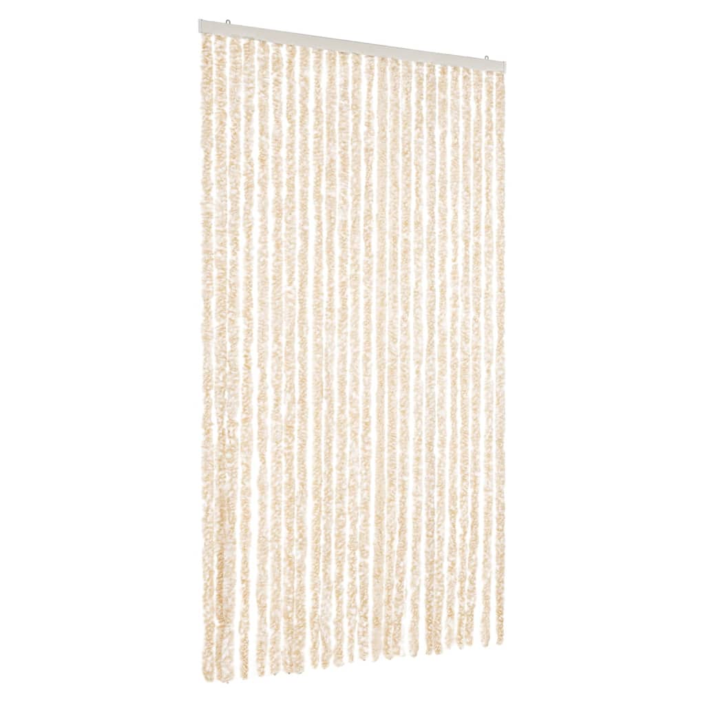 Fly Curtain Beige and White 100x200 cm Chenille