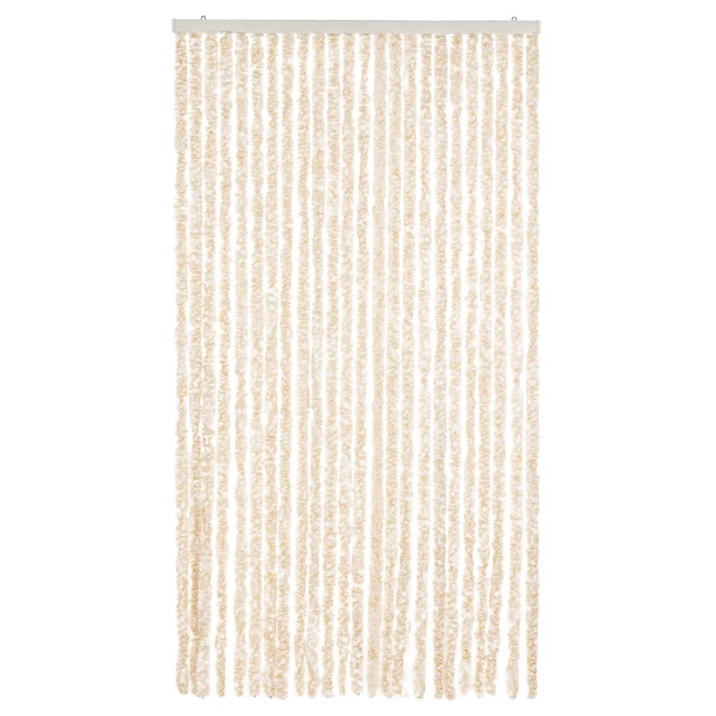 Fly Curtain Beige and White 100x200 cm Chenille