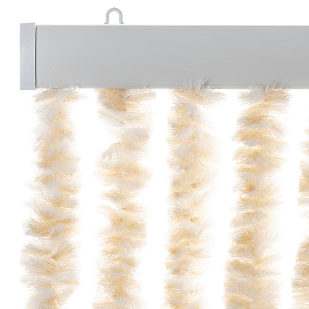 Fly Curtain Beige and White 100x200 cm Chenille