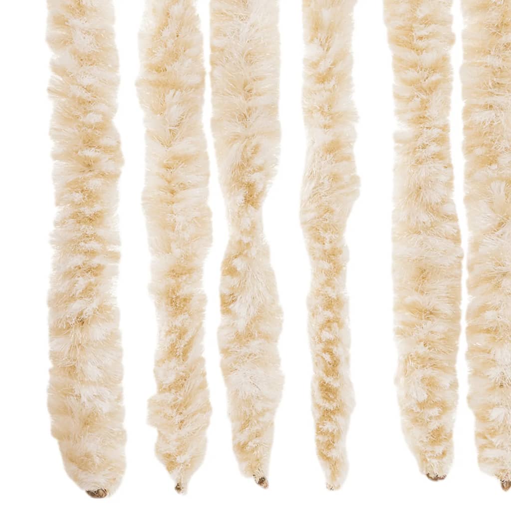 Fly Curtain Beige and White 100x200 cm Chenille