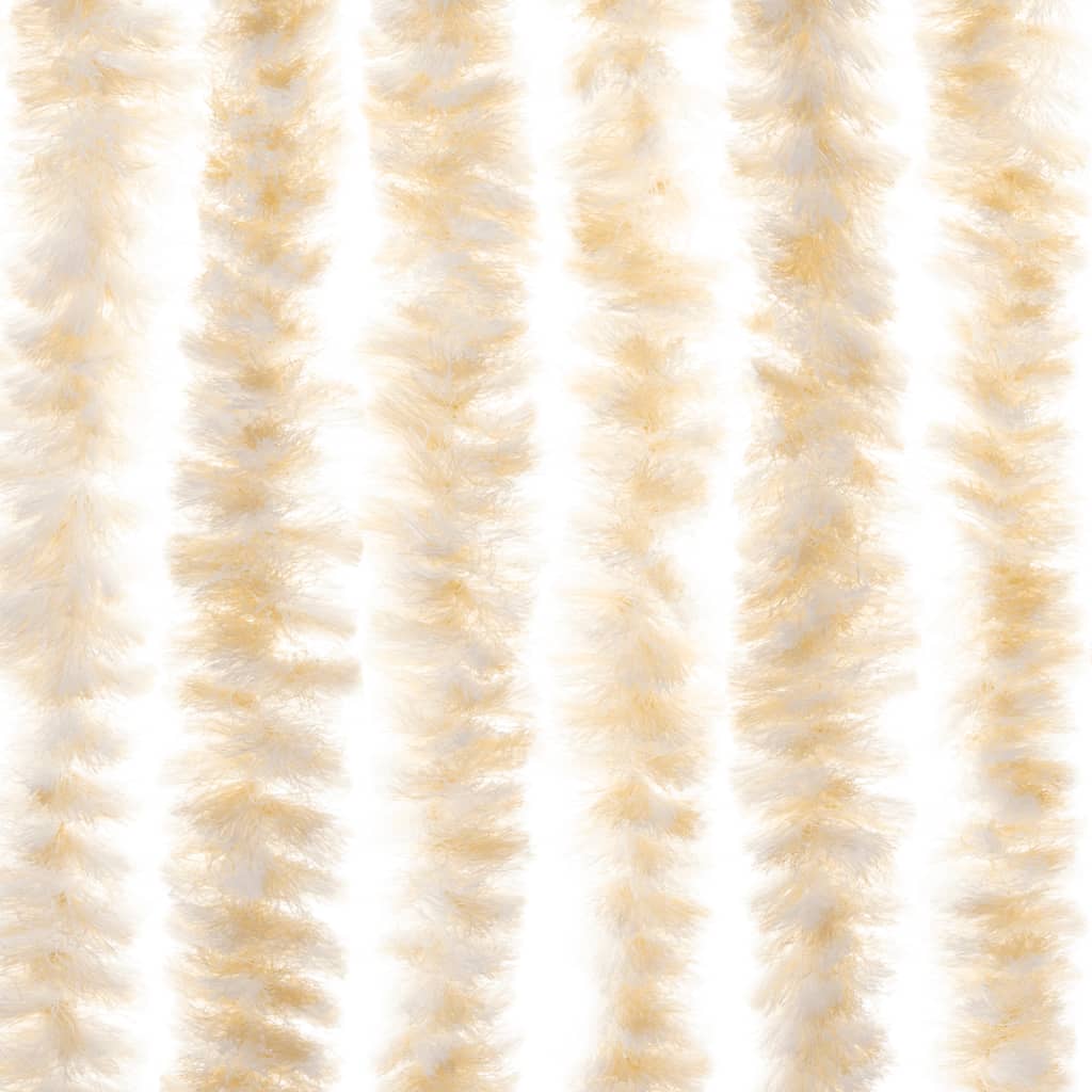 Fly Curtain Beige and White 100x200 cm Chenille