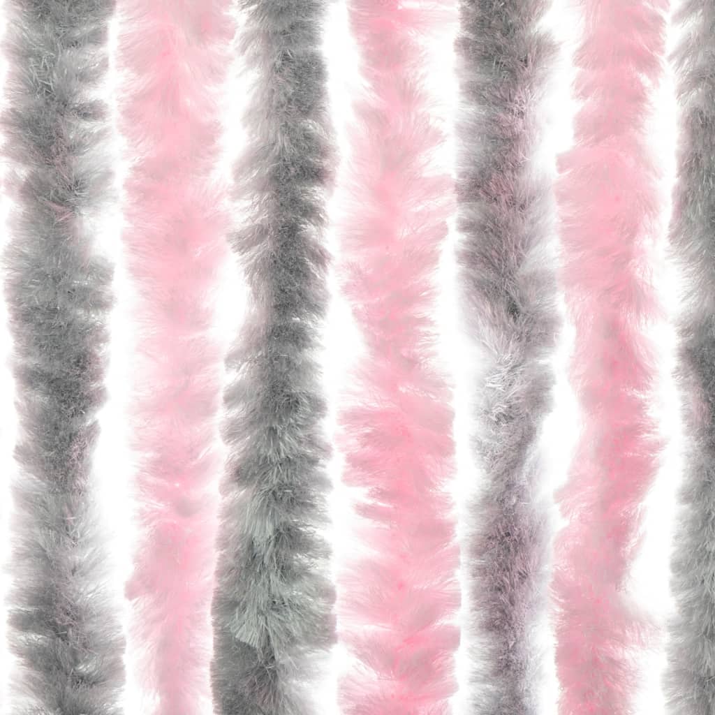 Fly Curtain Silver Grey and Pink 100x220 cm Chenille