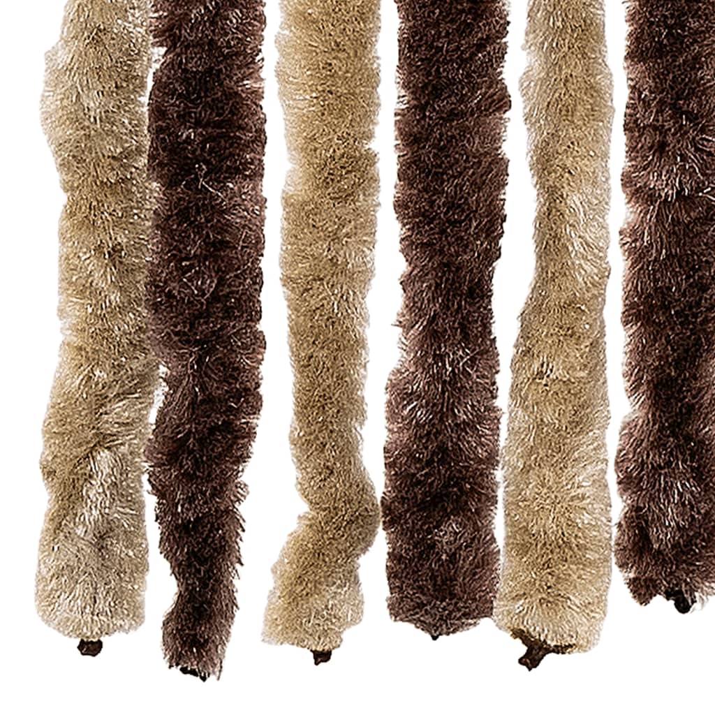 Fly Curtain Beige and Light Brown 100x200 cm Chenille