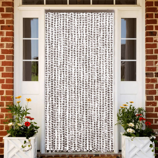 Fly Curtain Taupe and White 100x230 cm Chenille