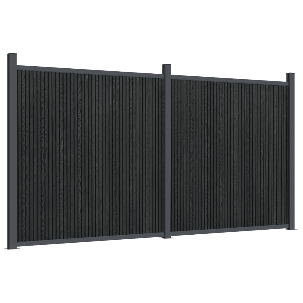 Fence Panel Grey 353x186 cm WPC