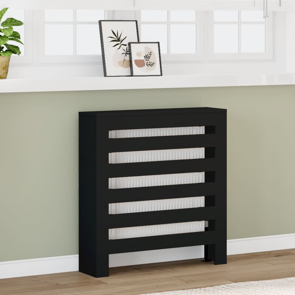 Radiator Cover Black 78x20x82 cm Engineered Wood