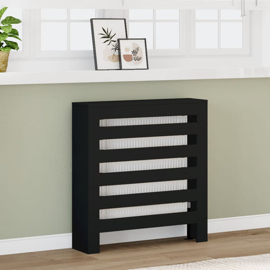 Radiator Cover Black 78x20x82 cm Engineered Wood