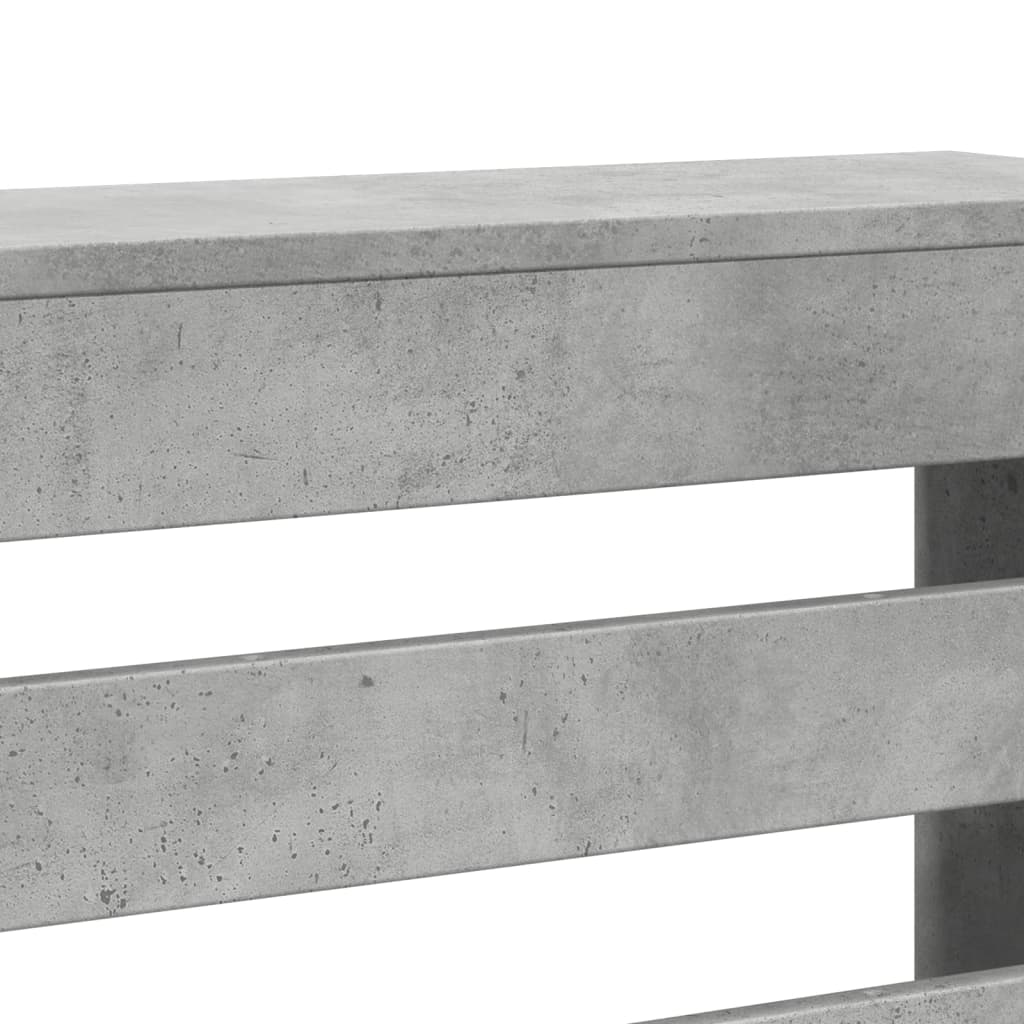 Radiator Cover Concrete Grey 175x20x82 cm Engineered Wood