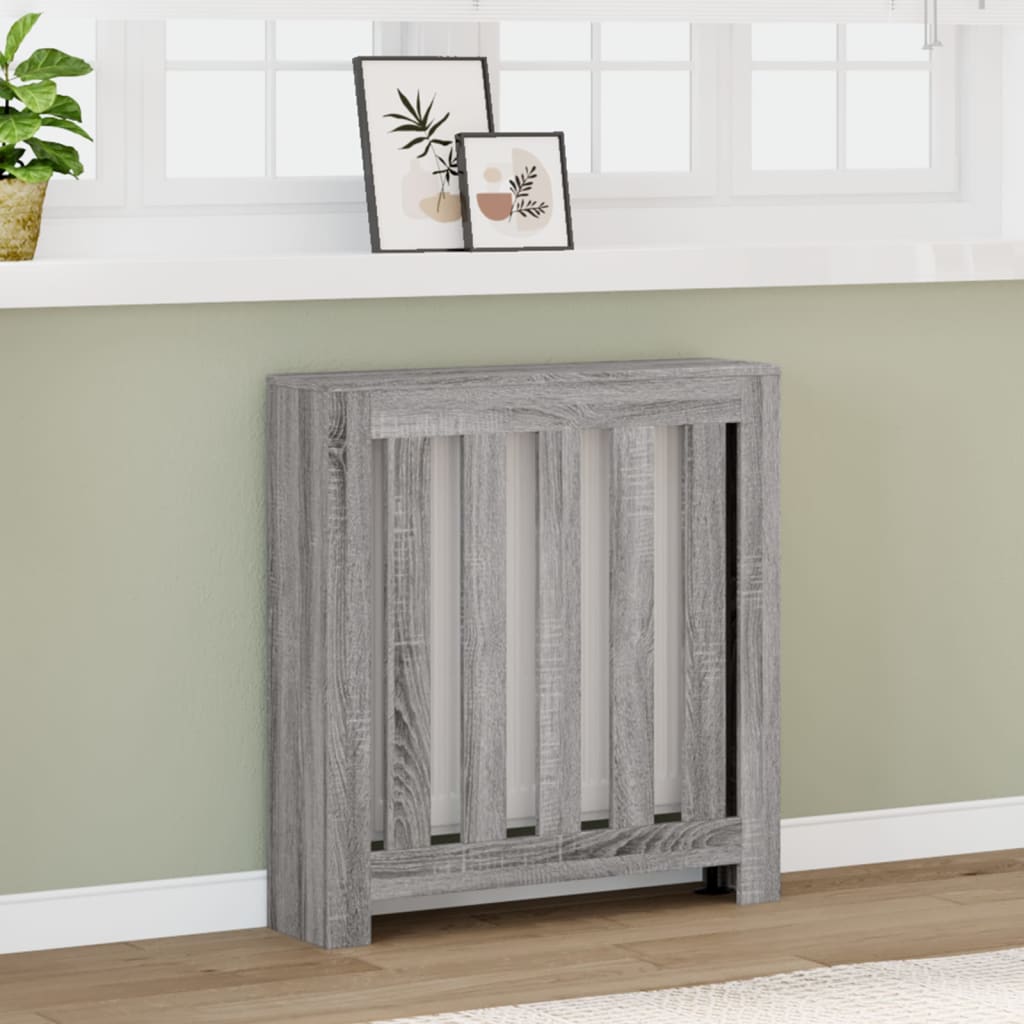 Radiator Cover Grey Sonoma 78x20x82 cm Engineered Wood