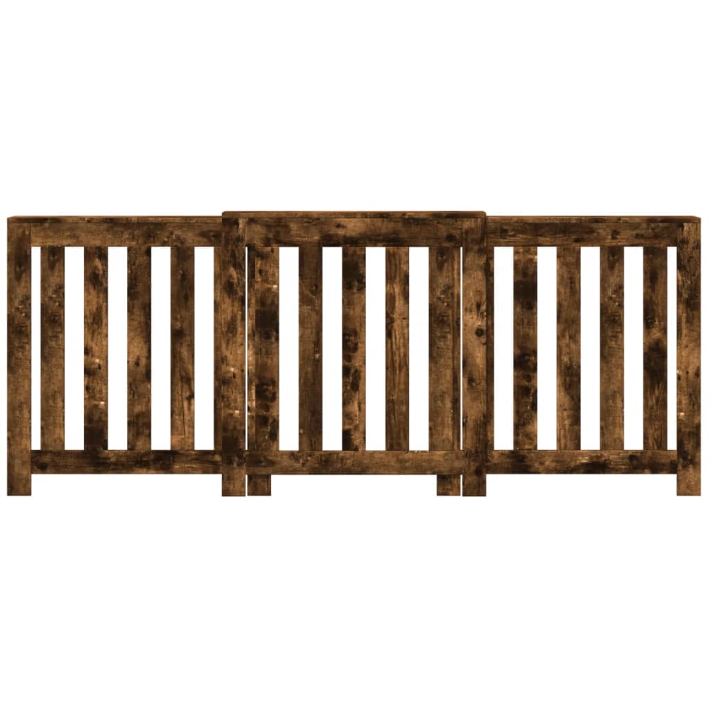 Radiator Cover Smoked Oak 205x21.5x83.5 cm Engineered Wood