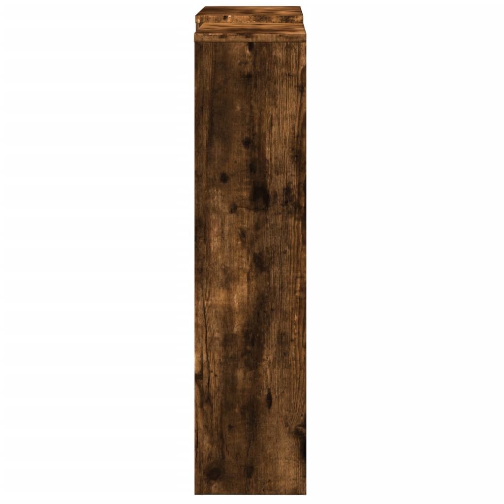 Radiator Cover Smoked Oak 205x21.5x83.5 cm Engineered Wood