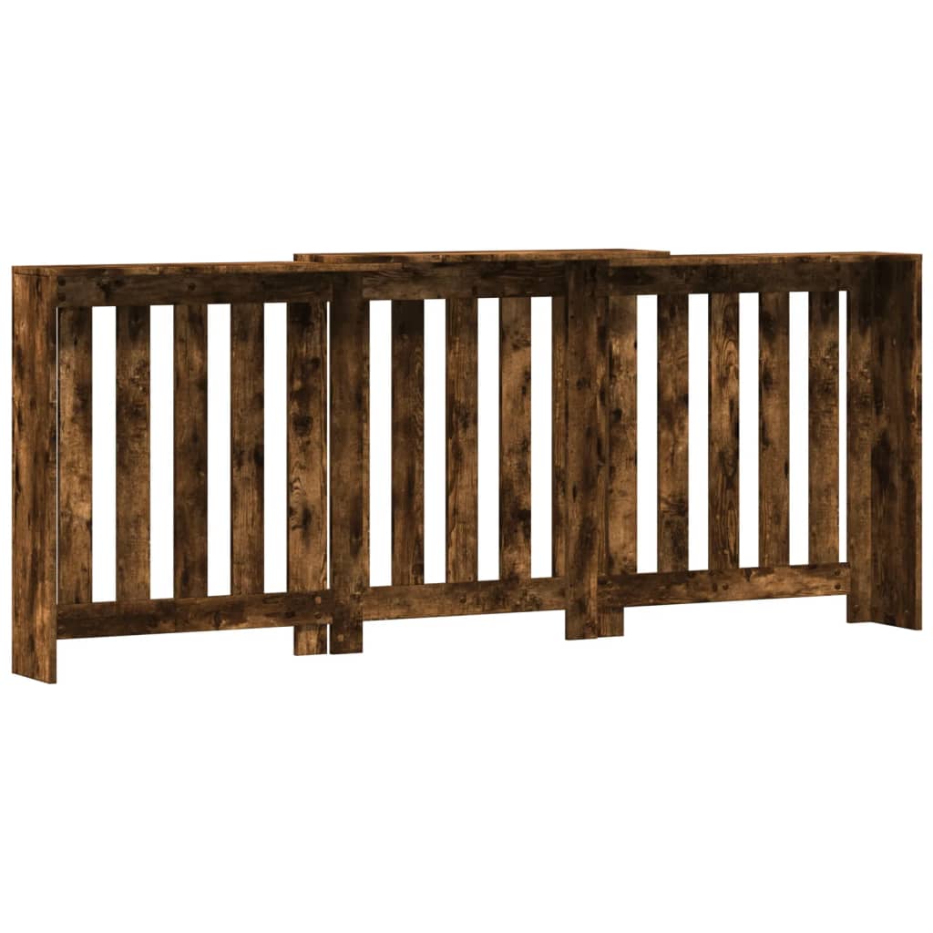Radiator Cover Smoked Oak 205x21.5x83.5 cm Engineered Wood