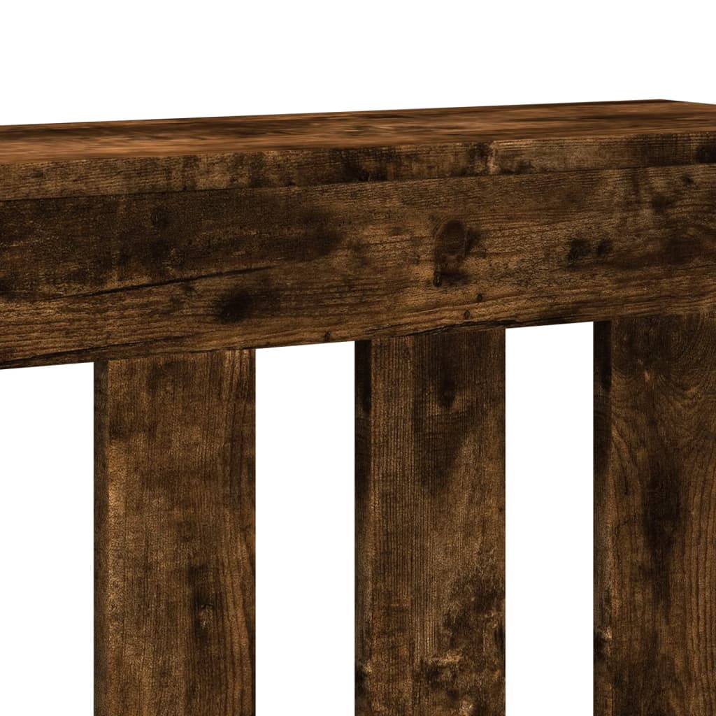 Radiator Cover Smoked Oak 205x21.5x83.5 cm Engineered Wood