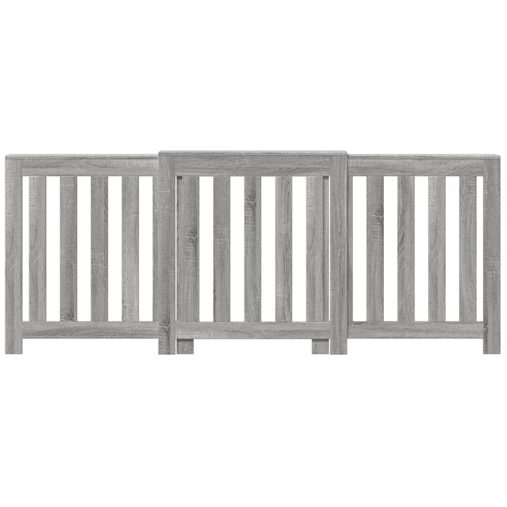 Radiator Cover Grey Sonoma 205x21.5x83.5 cm Engineered Wood