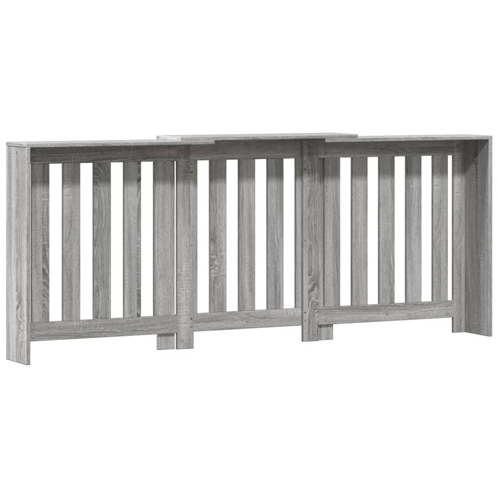 Radiator Cover Grey Sonoma 205x21.5x83.5 cm Engineered Wood