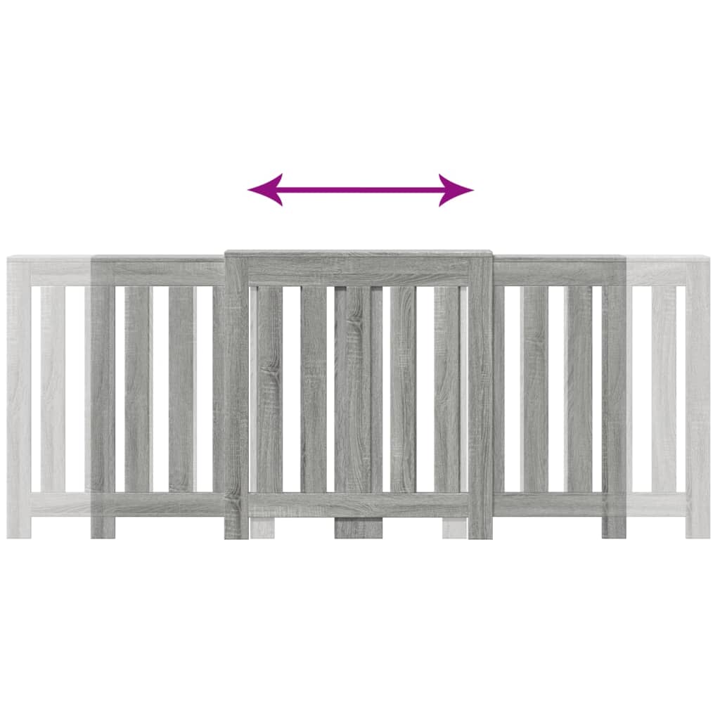 Radiator Cover Grey Sonoma 205x21.5x83.5 cm Engineered Wood