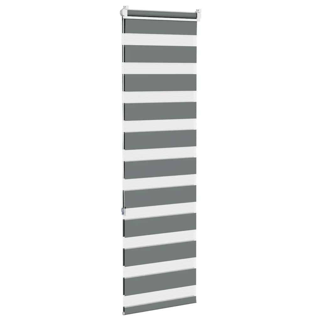 Zebra Blind Dark Grey 50x150 cm Fabric Width 45.9 cm Polyester