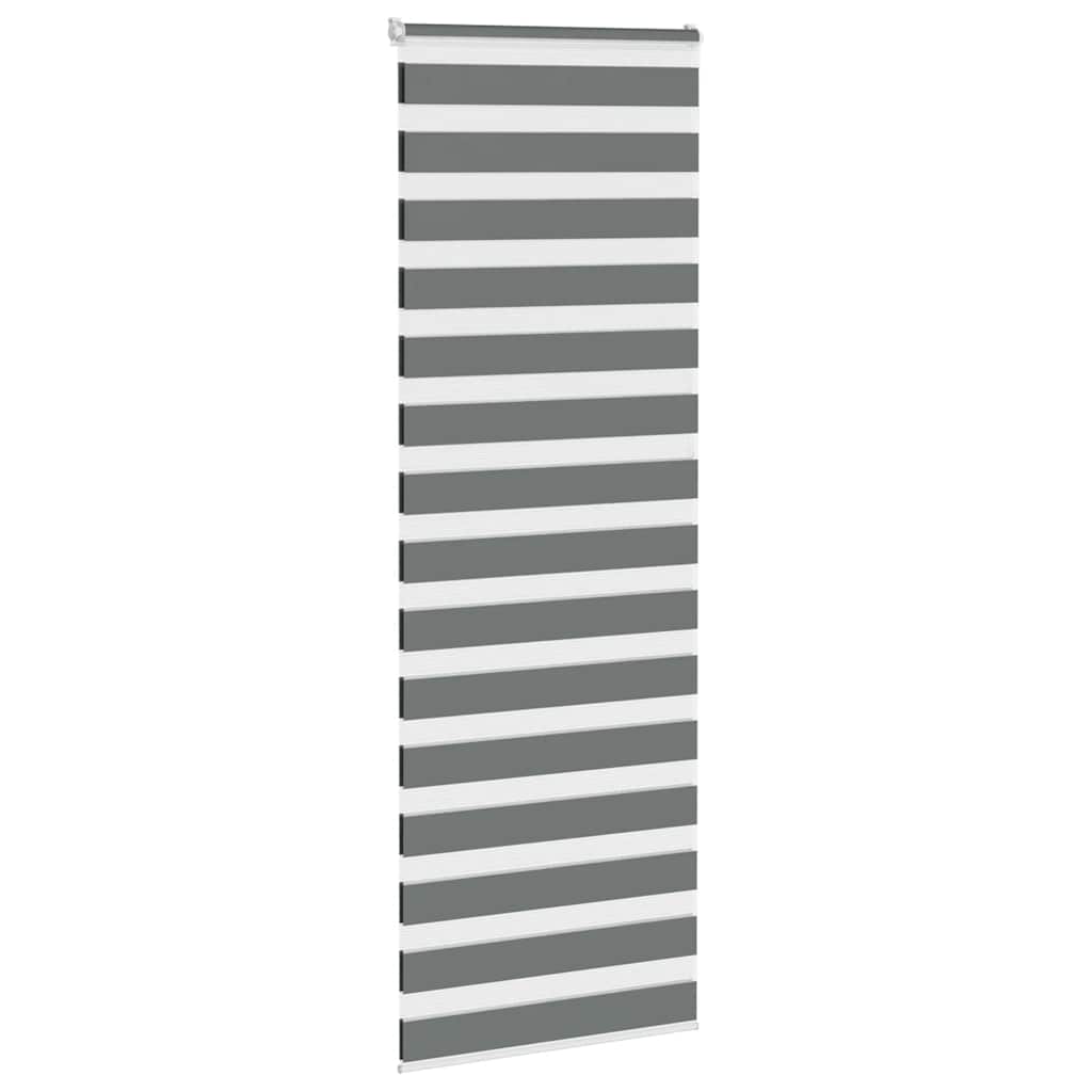 Zebra Blind Dark Grey 80x200 cm Fabric Width 75.9 cm Polyester