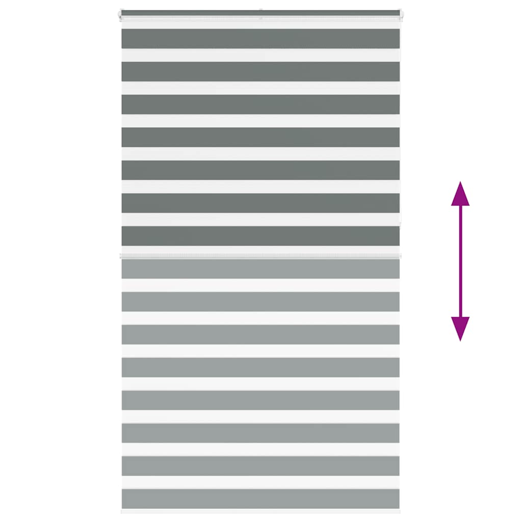 Zebra Blind Dark Grey 130x230 cm Fabric Width 125.9 cm Polyester