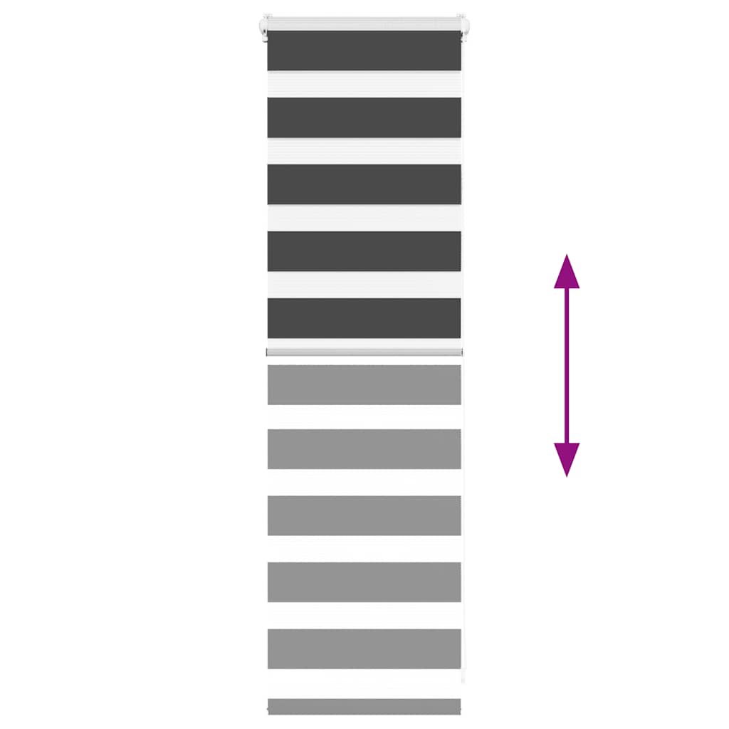 Zebra Blind Black 55x100 cm Fabric Width 50.9 cm Polyester