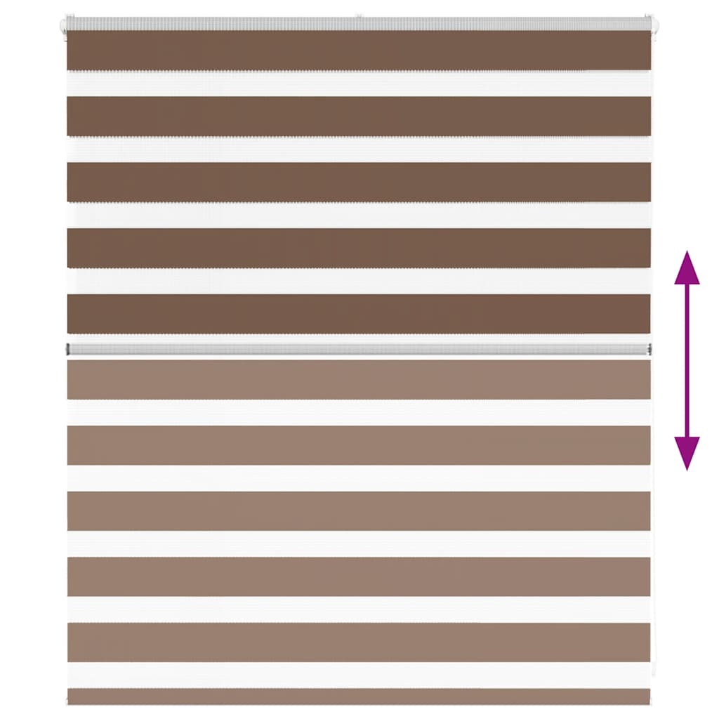 Zebra Blind Brown 120x100 cm Fabric Width 115.9 cm Polyester