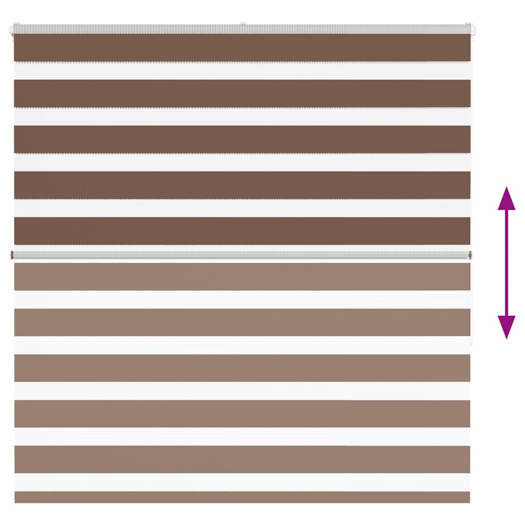 Zebra Blind Brown 150x150 cm Fabric Width 145.9 cm Polyester