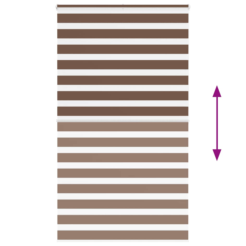 Zebra Blind Brown 130x200 cm Fabric Width 125.9 cm Polyester
