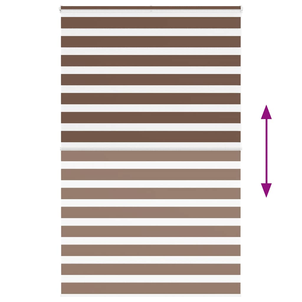 Zebra Blind Brown 145x200 cm Fabric Width 140.9 cm Polyester