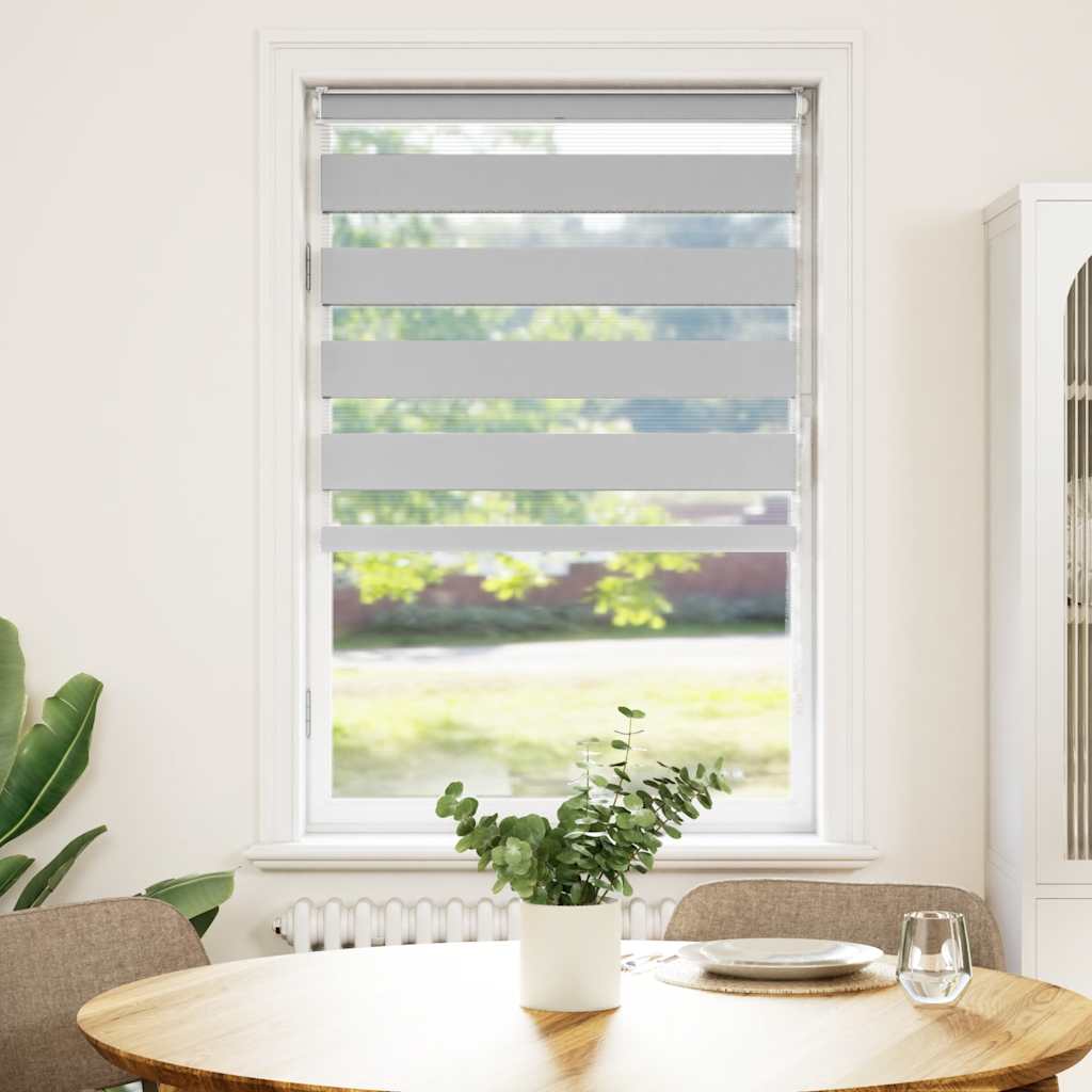 Zebra Blind Light Grey 90x100 cm Fabric Width 85.9 cm Polyester