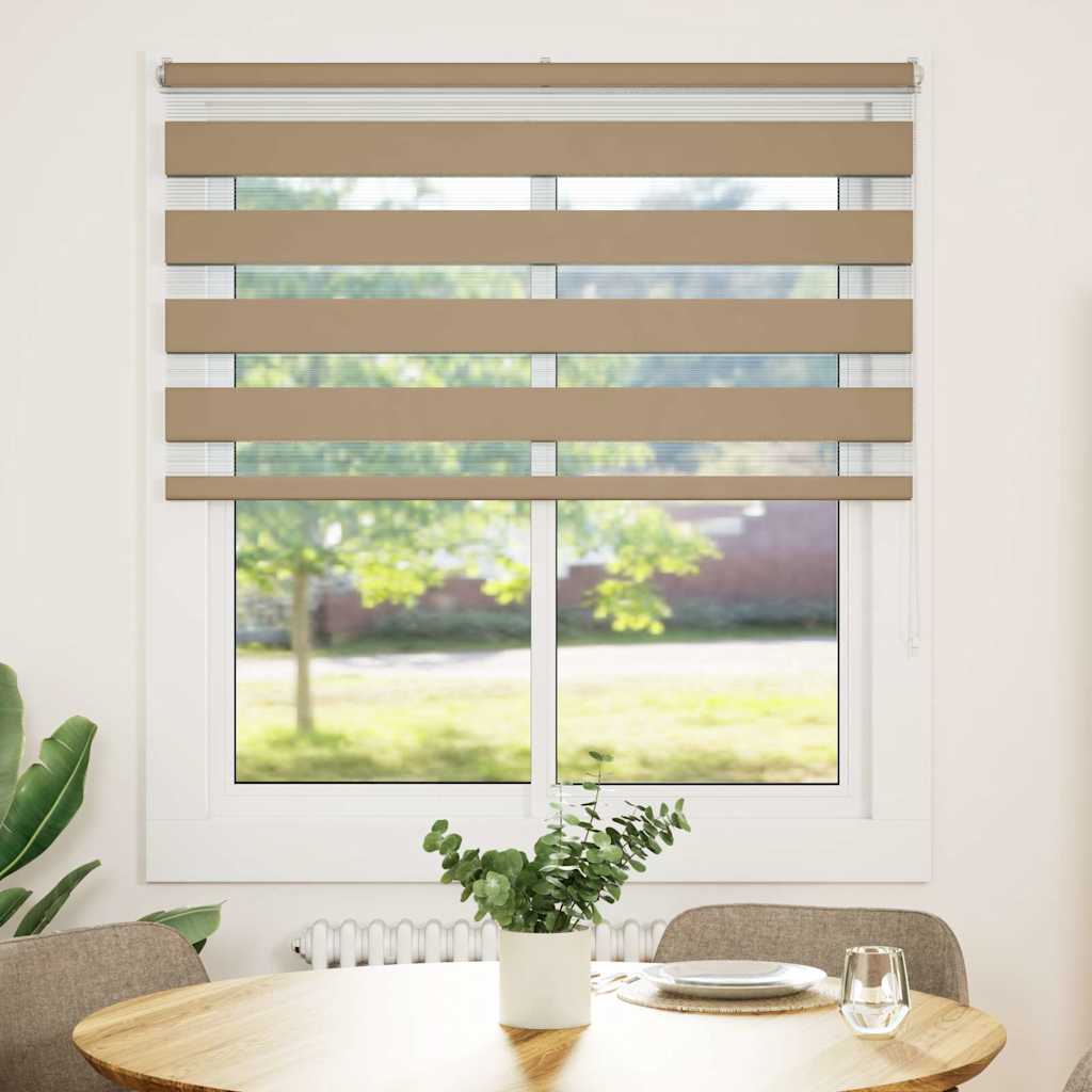 Zebra Blind Sand Brown 135x100 cm Fabric Width 130.9 cm Polyester
