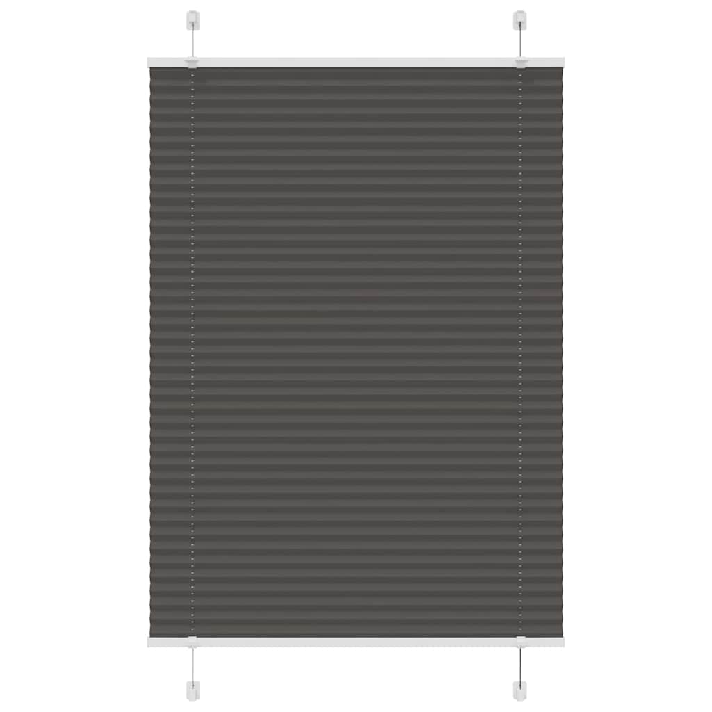 Pleated Blind Black 85x100 cm Fabric Width 84.4 cm Polyester