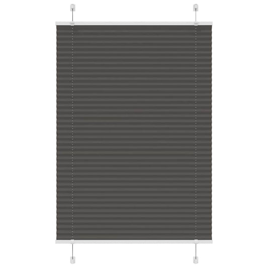 Pleated Blind Black 85x100 cm Fabric Width 84.4 cm Polyester