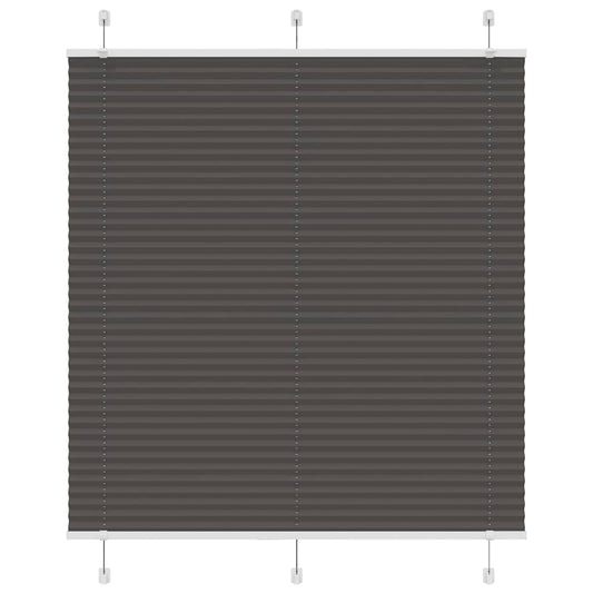 Pleated Blind Black 115x100 cm Fabric Width 114.4 cm Polyester