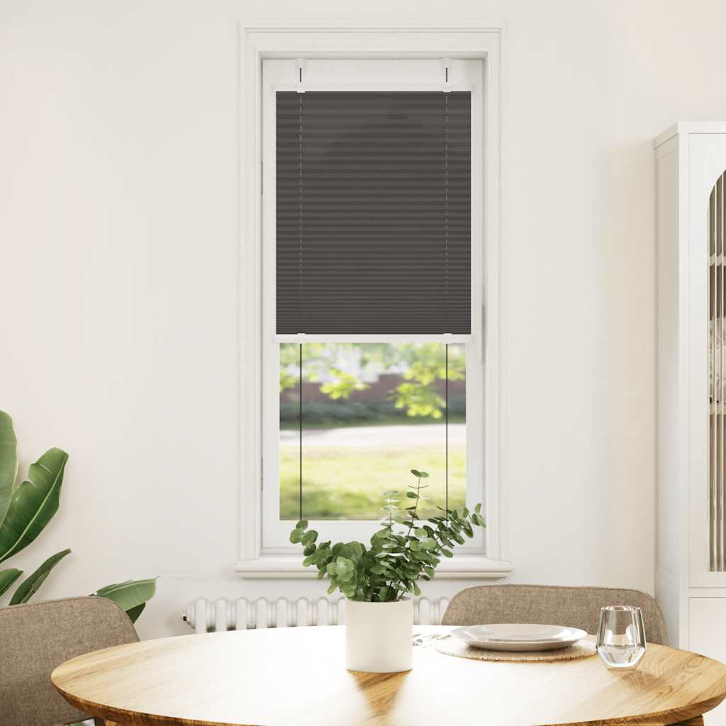 Pleated Blind Black 45x150 cm Fabric Width 44.4 cm Polyester