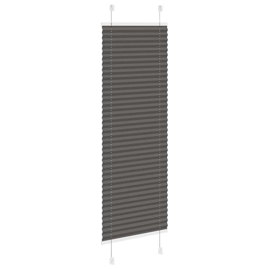 Pleated Blind Black 45x150 cm Fabric Width 44.4 cm Polyester