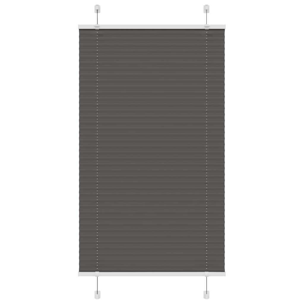 Pleated Blind Black 80x150 cm Fabric Width 79.4 cm Polyester